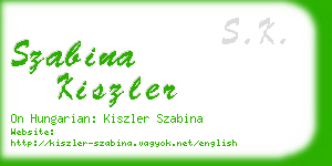 szabina kiszler business card